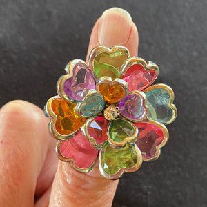 Multi Color adjustable Big Chunky Ring